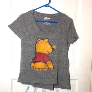 Winnie the Pooh Bear grey short sleeve v neck